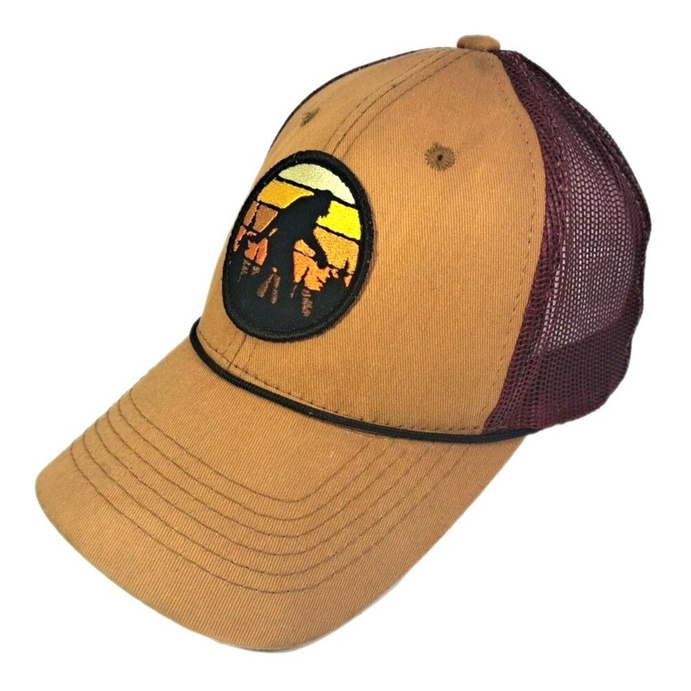 GEORGE Sasquatch Big Foot Trucker Hat Snapback Cap Embroidered Patch Logo Rope
